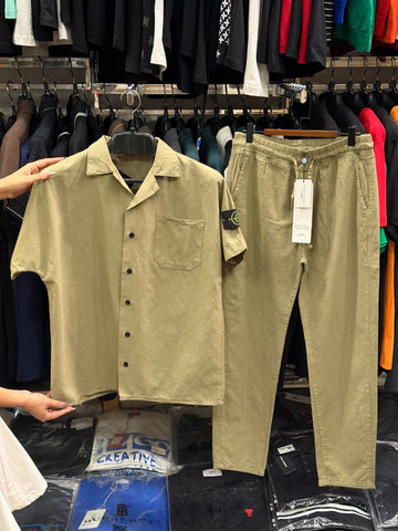 Stone Island 1:1 Linen Cotton Premium Grade Co-ords set