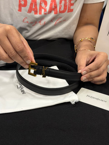 YSL 1:1 Grade Genuine Leather Women's Belt with Complete Box Packaging