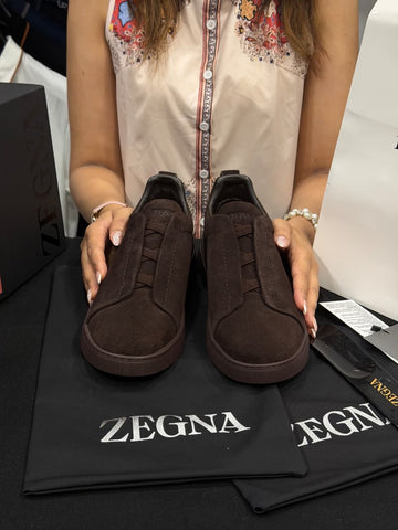 Zegna Triple Stitch 1:1 Grade Super Premium Suede Leather Sneaker Shoe