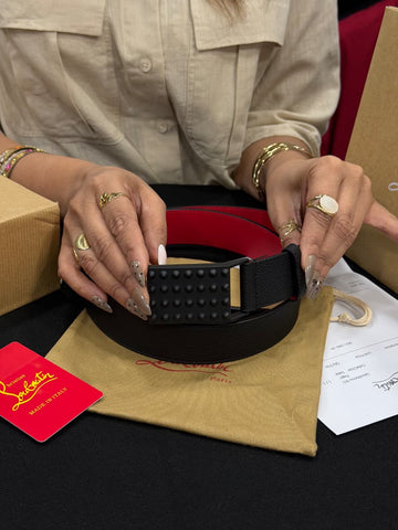 Christian Louboutin 1:1 Grade Genuine Leather Men' Belt with Complete Box Packaging