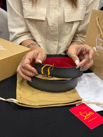 Christian Louboutin 1:1 Grade Genuine Leather Women's Belt with Complete Box Packaging