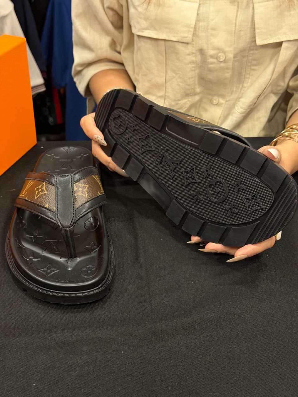 Louis Vuitton High End Slides with Box