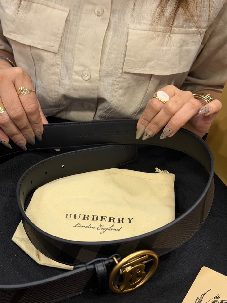 Burberry 1:1 Grade Genuine Leather Men's Belt with Complete Box Packaging