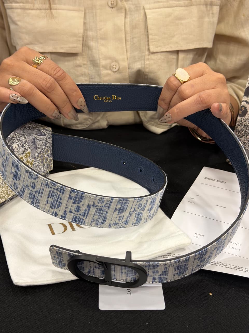 CD 1:1 Grade Genuine Leather Men's Belt with Complete Box Packaging