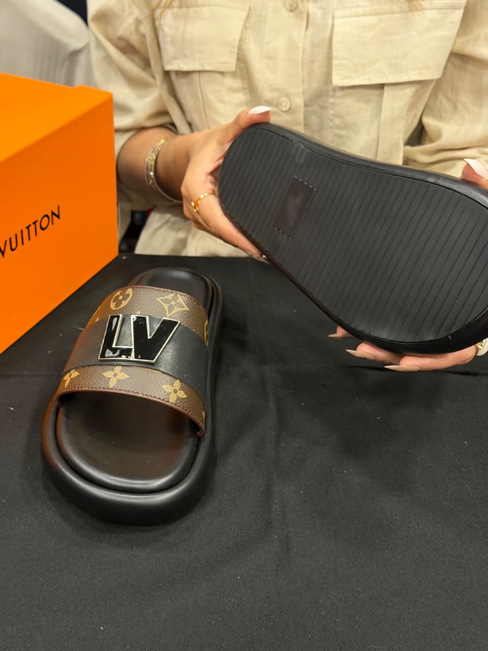 Louis Vuitton High End Slides with Box