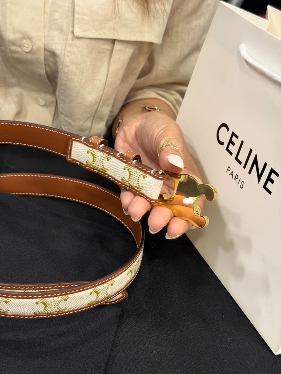 Celine 1:1 Grade Genuine Leather Women's Belt with Complete Box Packaging