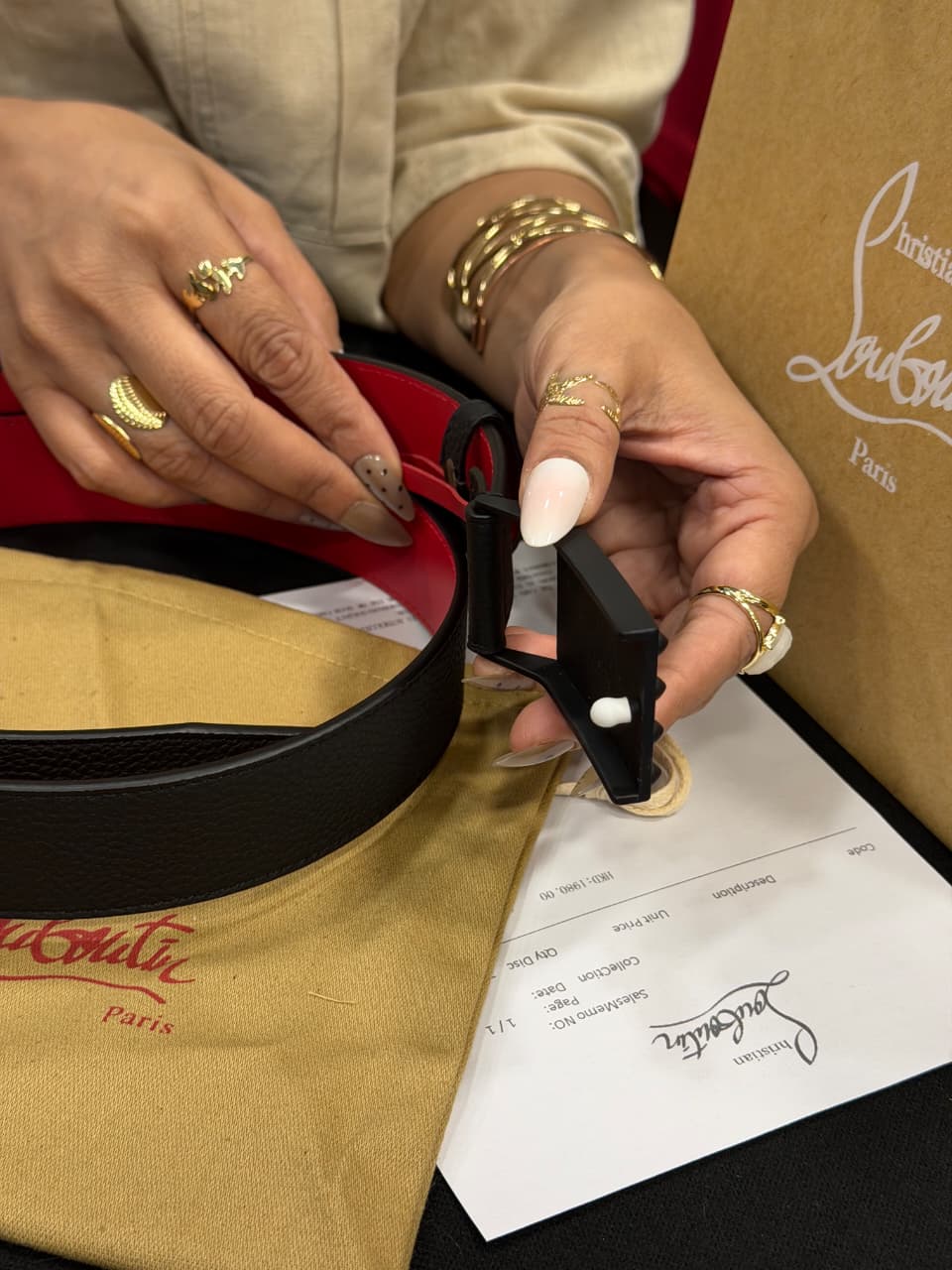 Christian Louboutin 1:1 Grade Genuine Leather Men' Belt with Complete Box Packaging