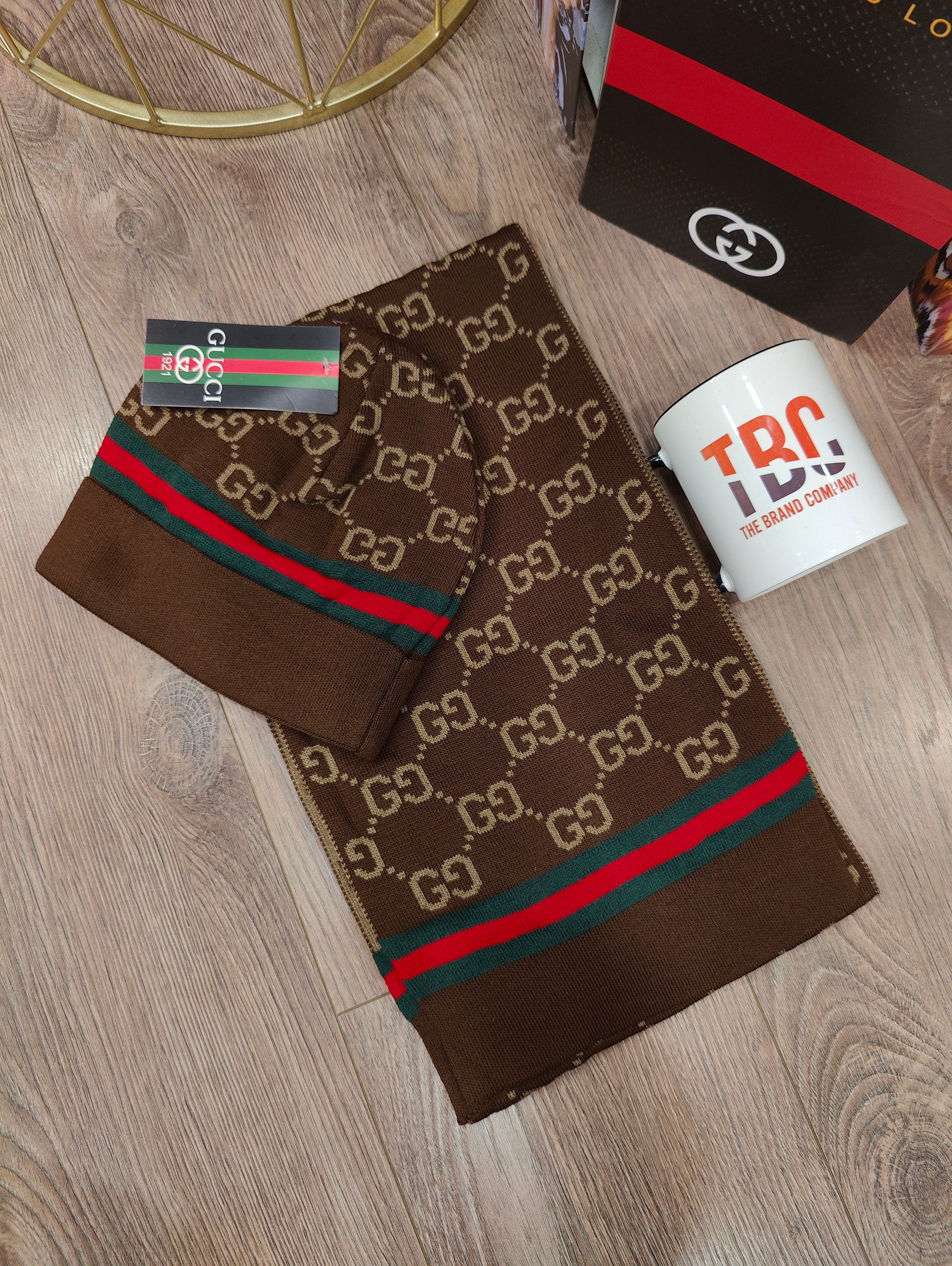 Gucci Beanie Caps & Scarf Set