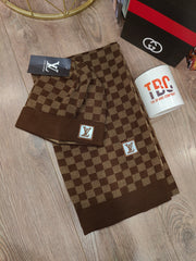 Lious Vuitton Beanie Caps & Scarf Set