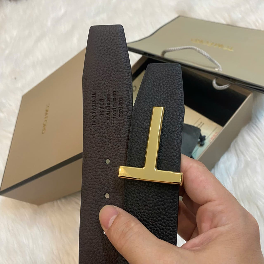 Tom Ford 1:1 Grade Genuine Leather Belt with Full Packaging