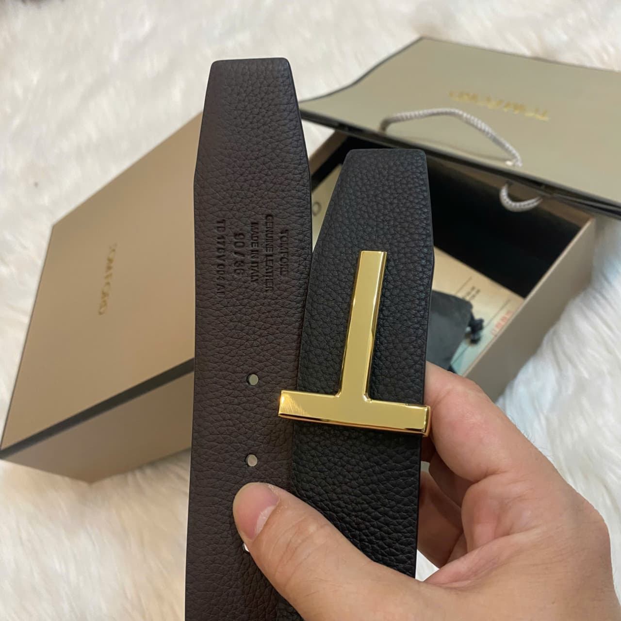 Tom Ford 1:1 Grade Genuine Leather Belt with Full Packaging