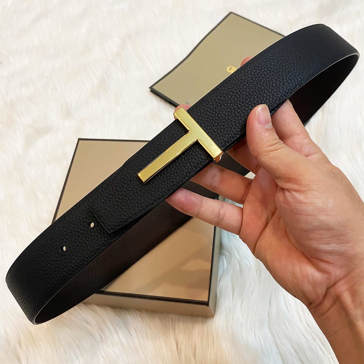 Tom Ford 1:1 Grade Genuine Leather Belt with Full Packaging