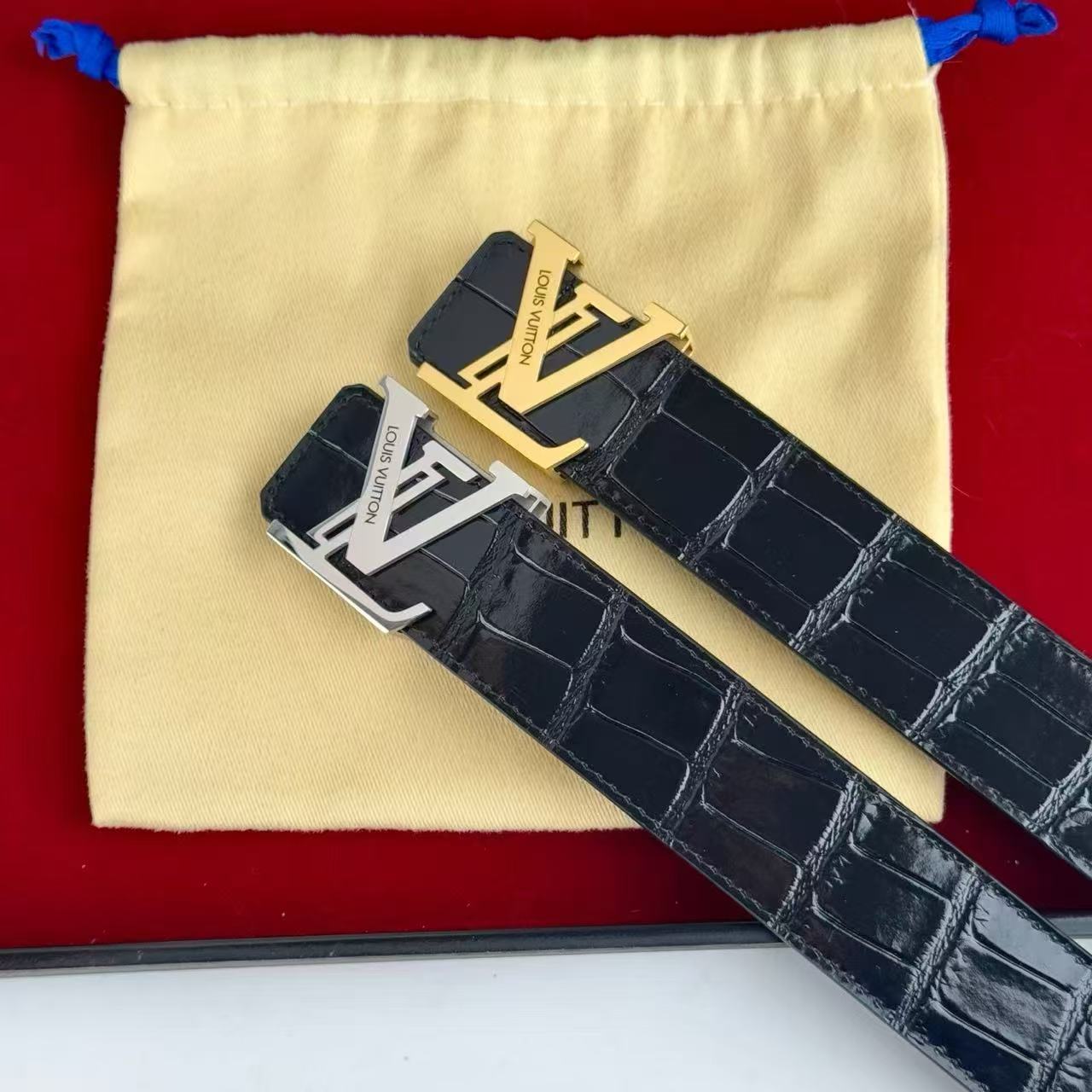 Louis Vuitton 1:1 Grade Genuine Leather Belt with Full Packaging