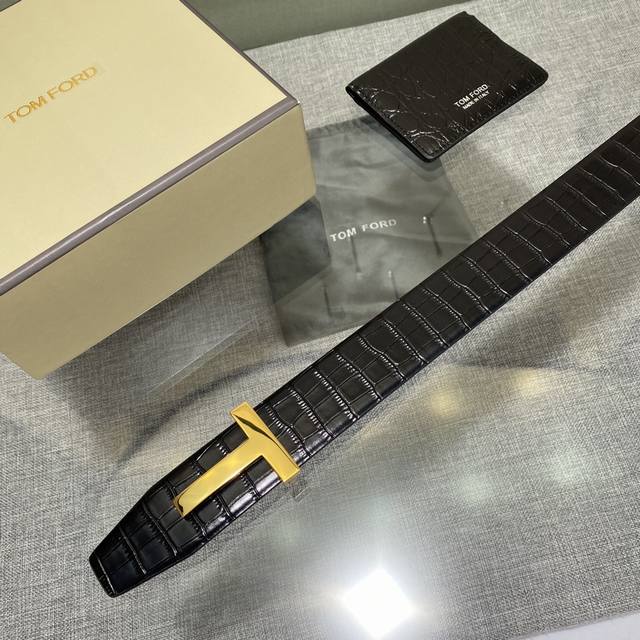 Tom Ford 1:1 Grade Genuine Leather Belt with Full Packaging
