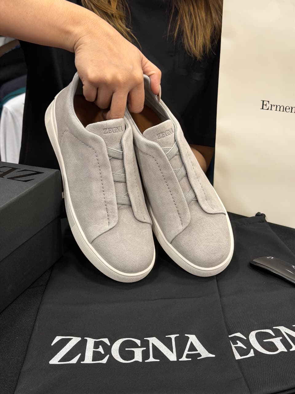 Zegna Triple Stitch 1:1 Grade Super Premium Suede Sneaker Shoe