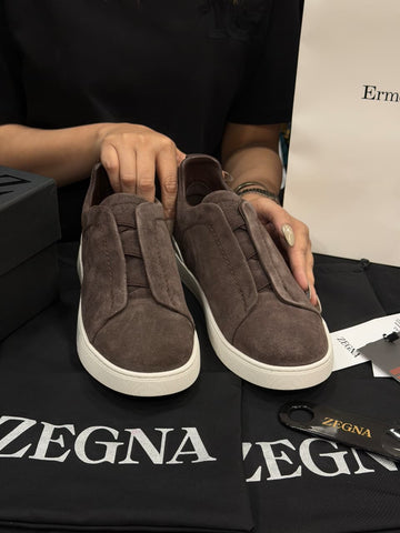 Zegna Triple Stitch 1:1 Grade Super Premium Suede Sneaker Shoe