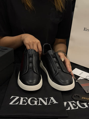 Zegna Triple Stitch 1:1 Grade Super Premium Leather Sneaker Shoe