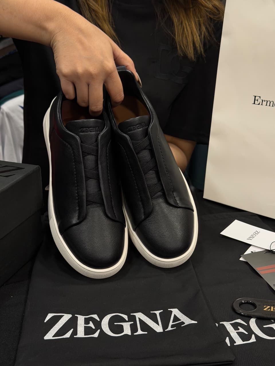 Zegna Triple Stitch 1:1 Grade Super Premium Leather Sneaker Shoe