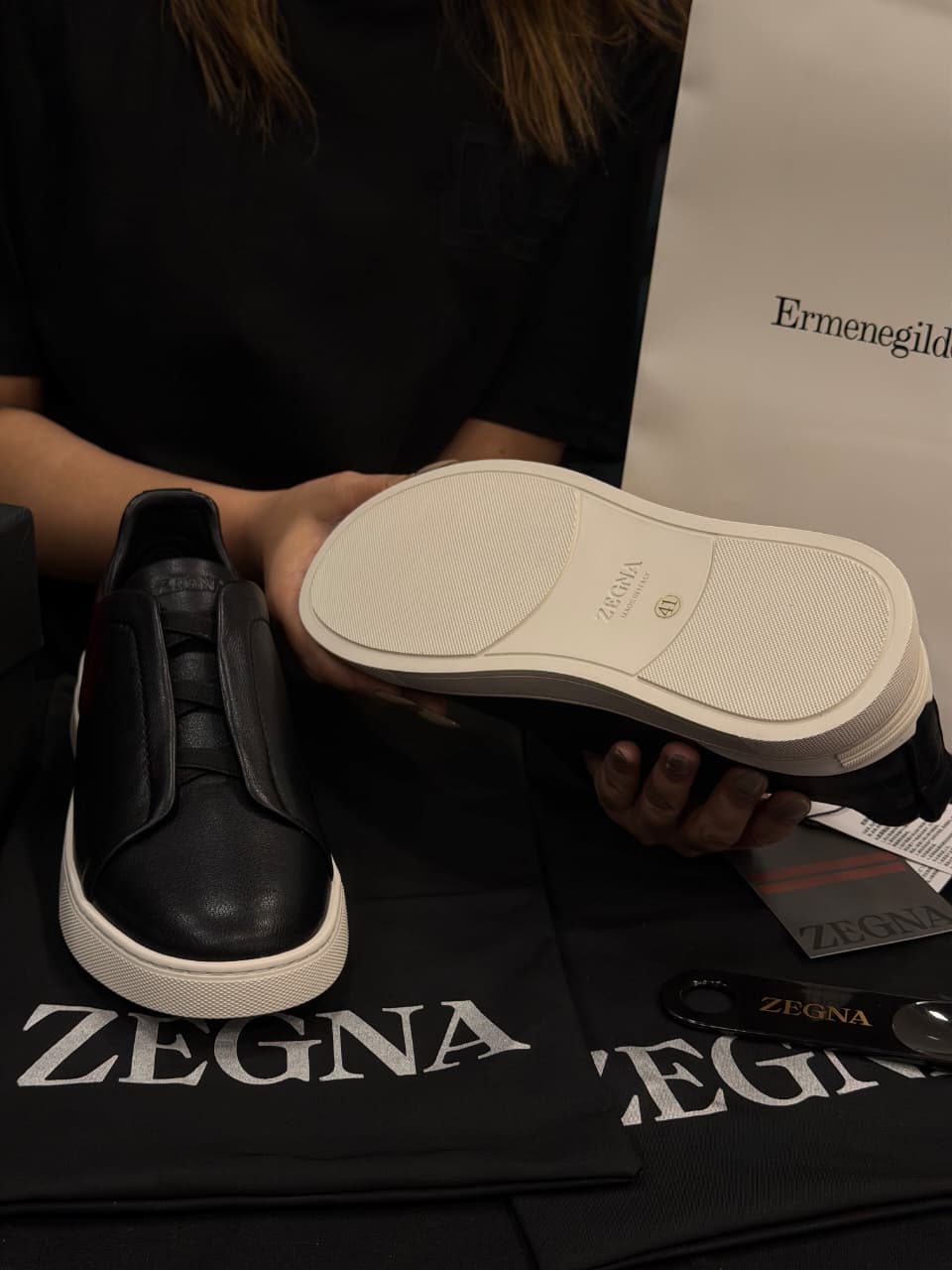 Zegna Triple Stitch 1:1 Grade Super Premium Leather Sneaker Shoe