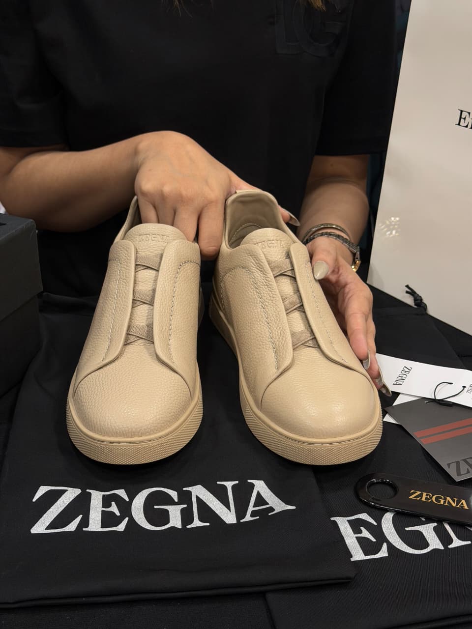 Zegna Triple Stitch 1:1 Grade Super Premium Leather Sneaker Shoe