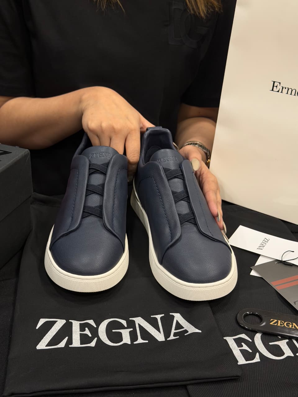 Zegna Triple Stitch 1:1 Grade Super Premium Leather Sneaker Shoe