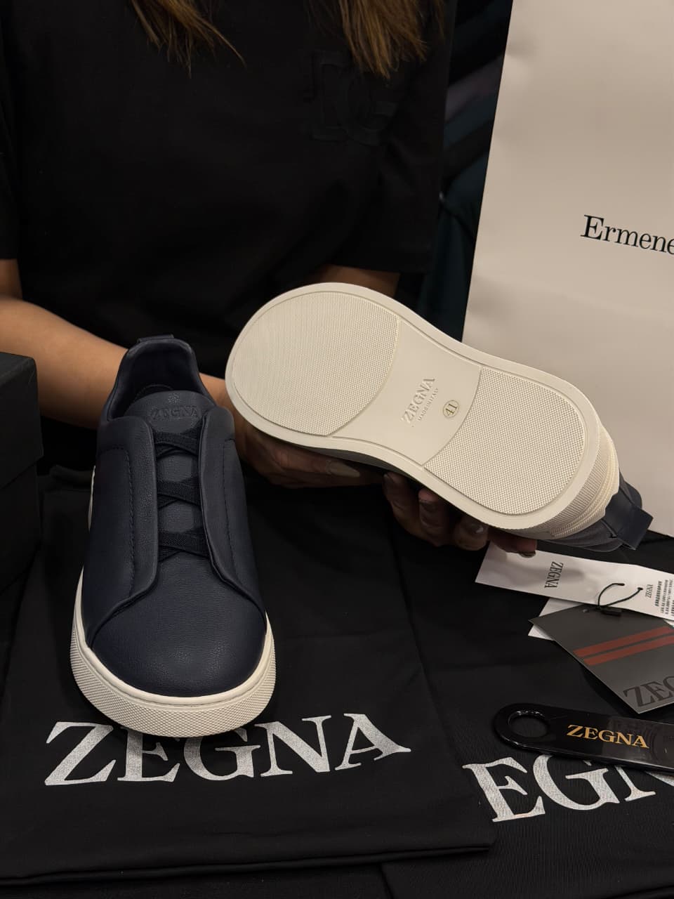 Zegna Triple Stitch 1:1 Grade Super Premium Leather Sneaker Shoe