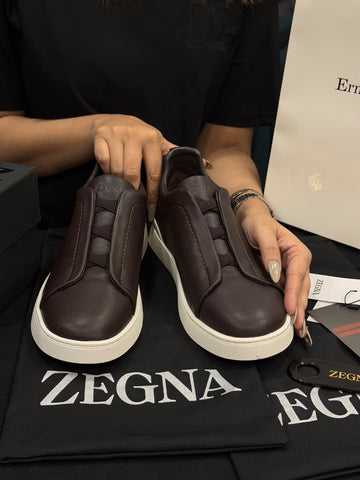 Zegna Triple Stitch 1:1 Grade Super Premium Leather Sneaker Shoe