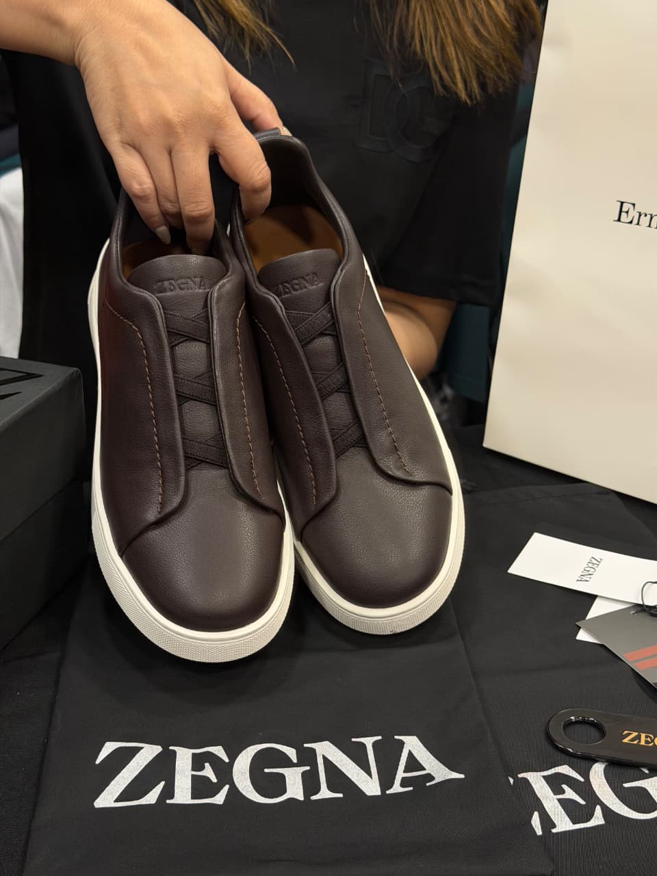 Zegna Triple Stitch 1:1 Grade Super Premium Leather Sneaker Shoe