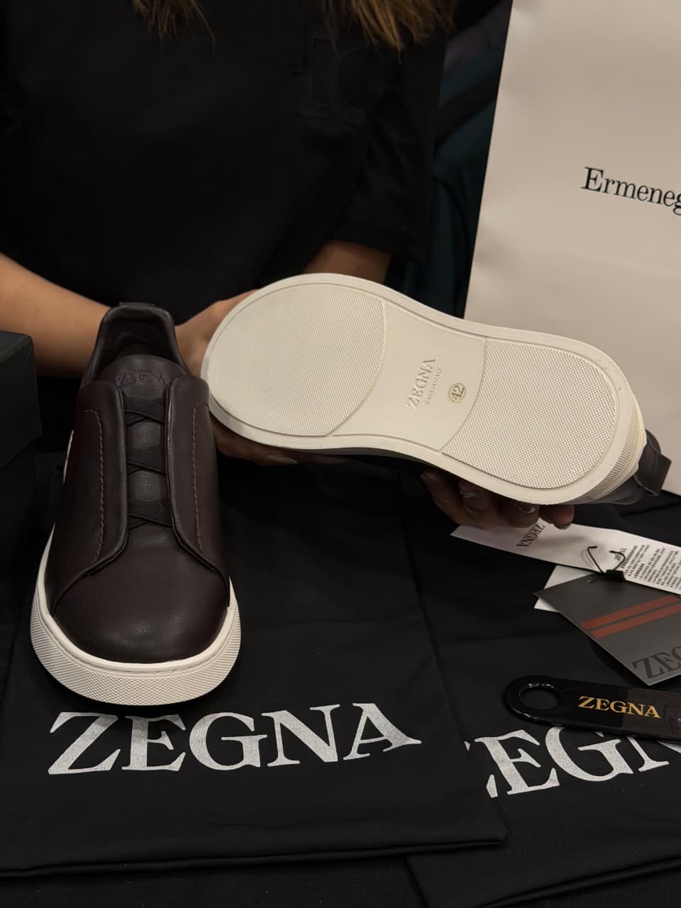 Zegna Triple Stitch 1:1 Grade Super Premium Leather Sneaker Shoe