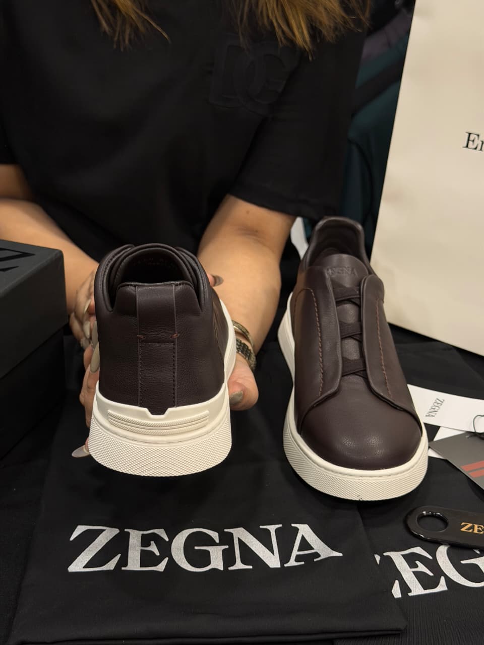 Zegna Triple Stitch 1:1 Grade Super Premium Leather Sneaker Shoe