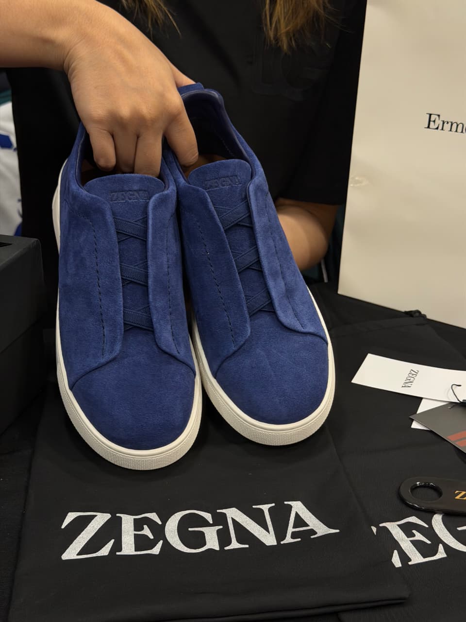 Zegna Triple Stitch 1:1 Grade Super Premium Suede Sneaker Shoe