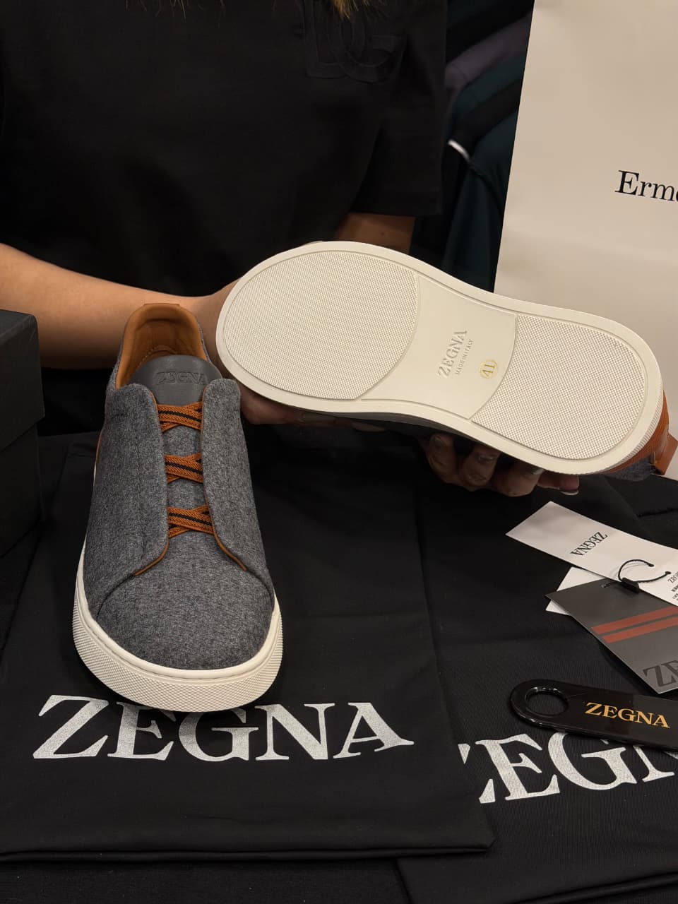 Zegna Triple Stitch 1:1 Grade Super Premium Cotton Denim Sneaker Shoe
