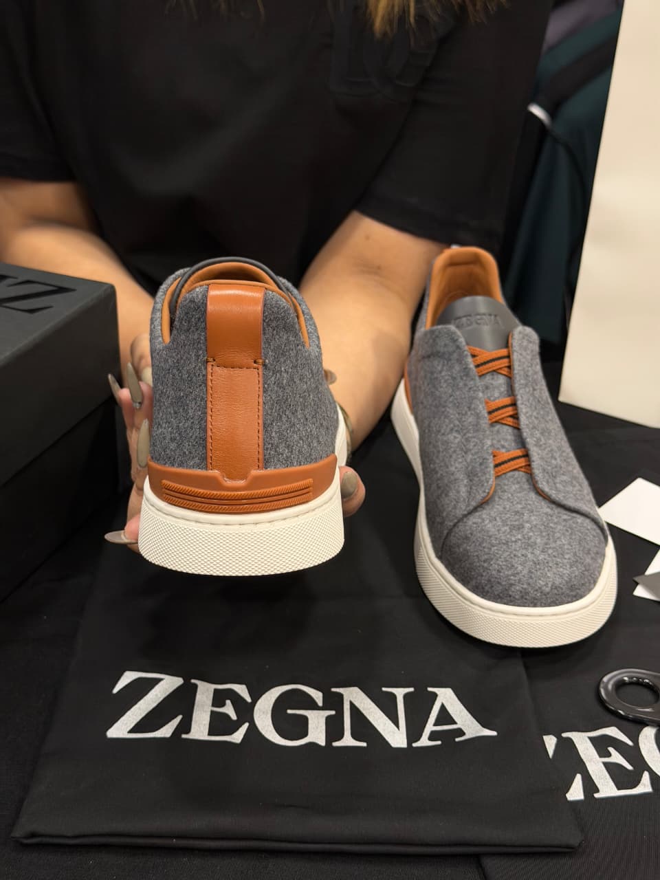 Zegna Triple Stitch 1:1 Grade Super Premium Cotton Denim Sneaker Shoe
