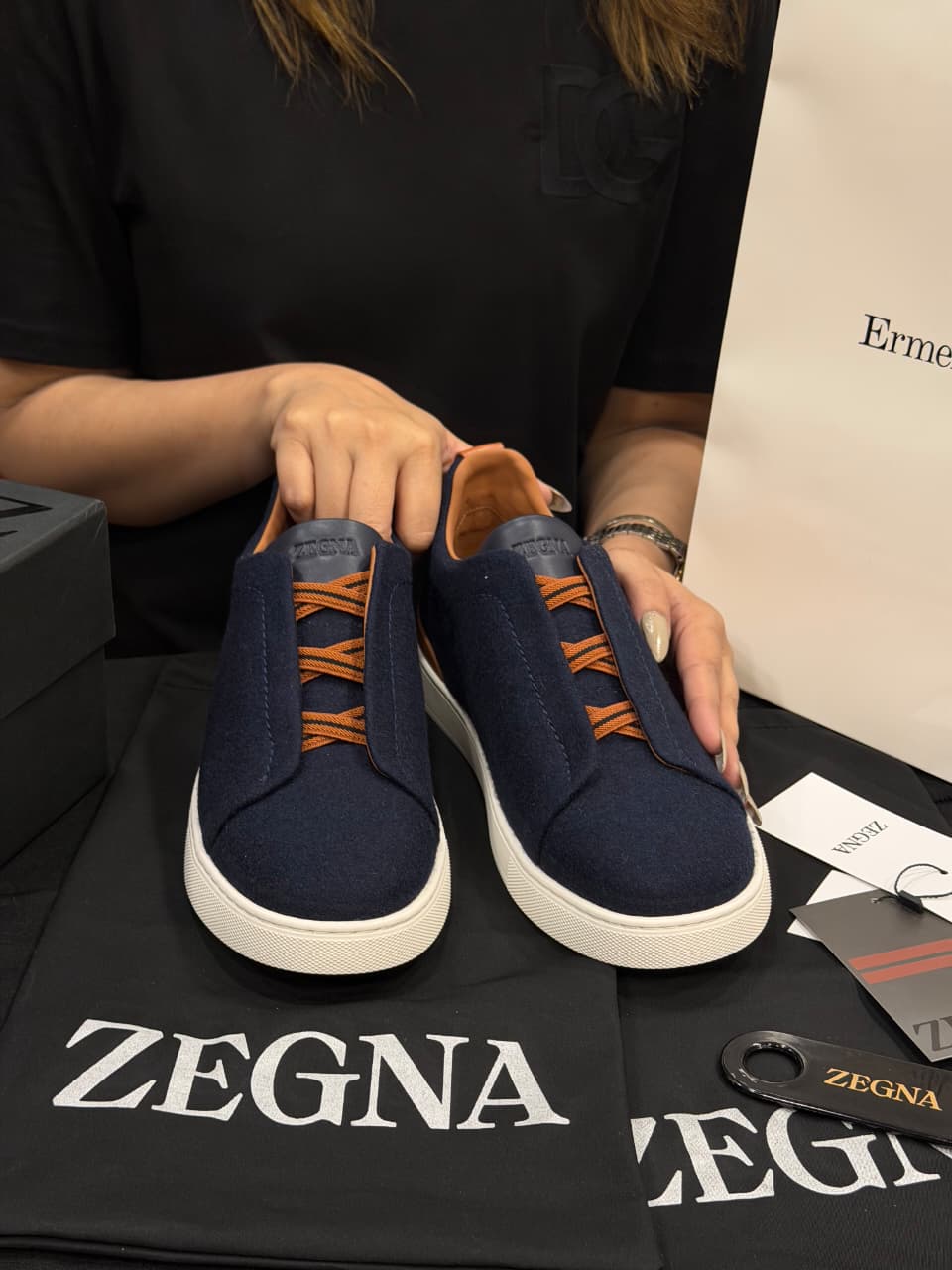 Zegna Triple Stitch 1:1 Grade Super Premium Cotton Denim Sneaker Shoe