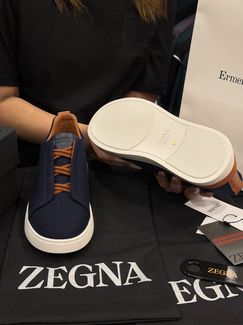 Zegna Triple Stitch 1:1 Grade Super Premium Cotton Denim Sneaker Shoe