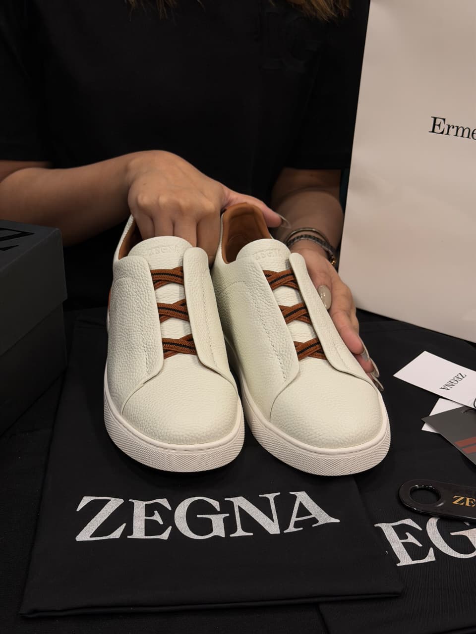 Zegna Triple Stitch 1:1 Grade Super Premium Leather Sneaker Shoe