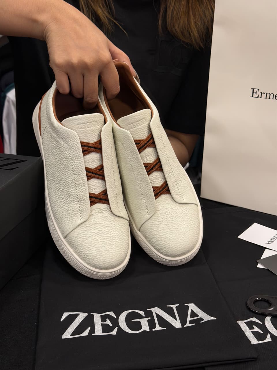Zegna Triple Stitch 1:1 Grade Super Premium Leather Sneaker Shoe