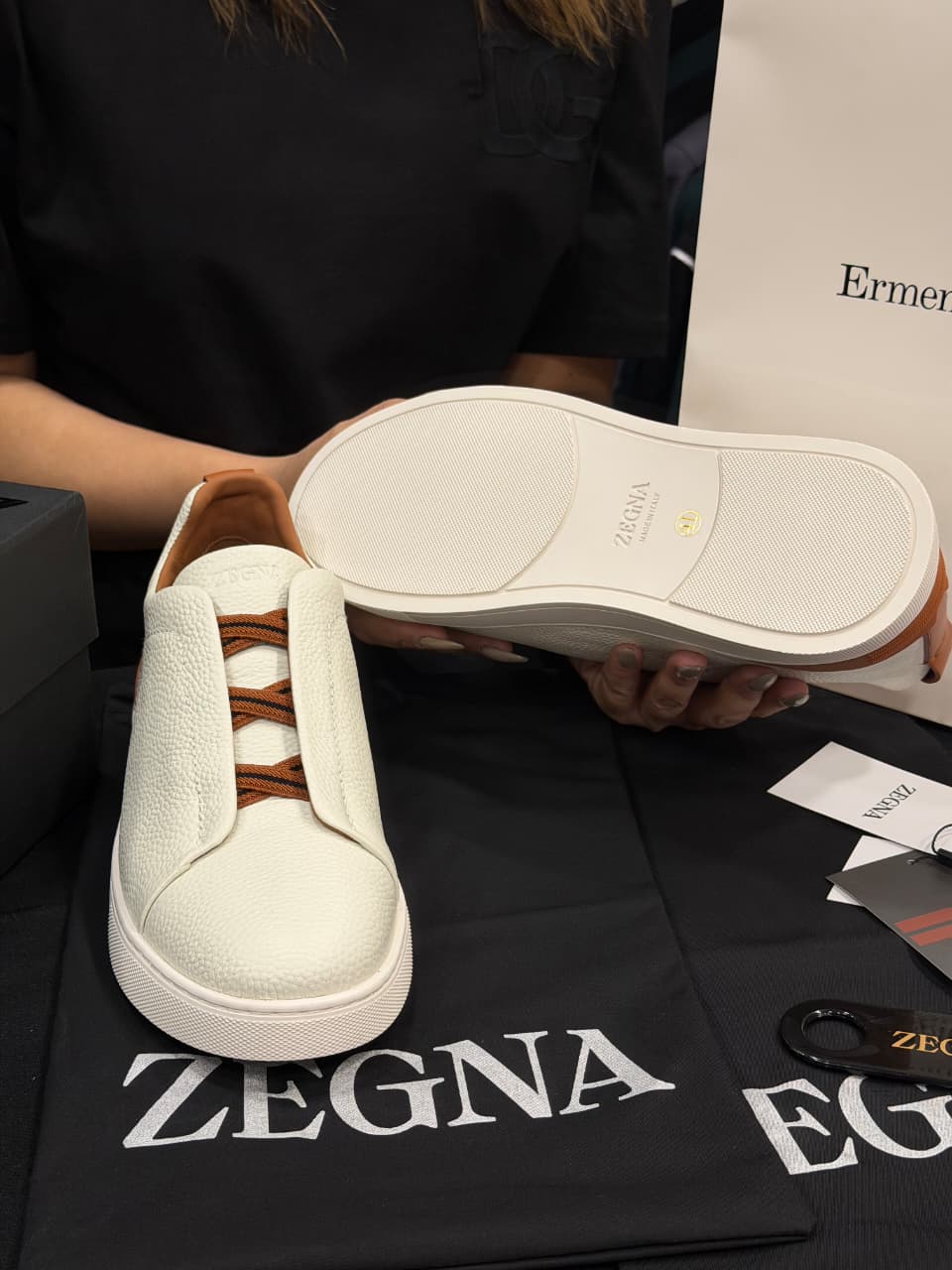 Zegna Triple Stitch 1:1 Grade Super Premium Leather Sneaker Shoe