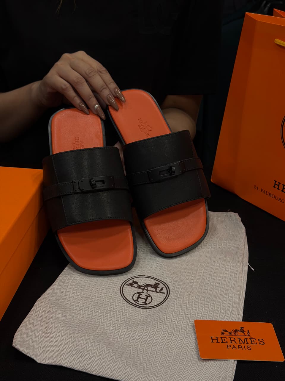 Hermes Gabriel High Grade Slides with box