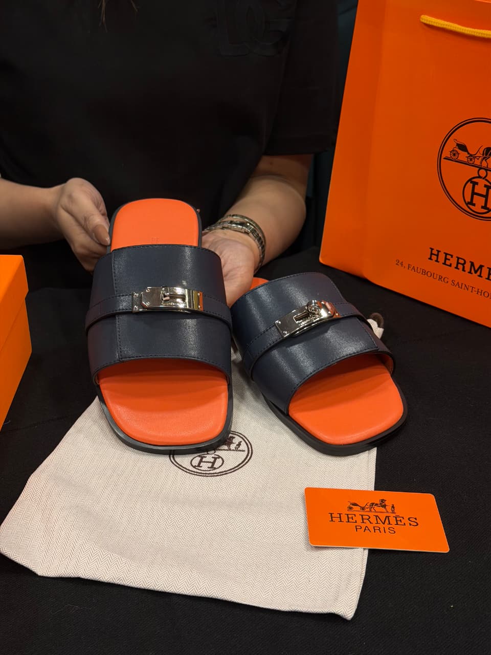 Hermes Gabriel High Grade Slides with box