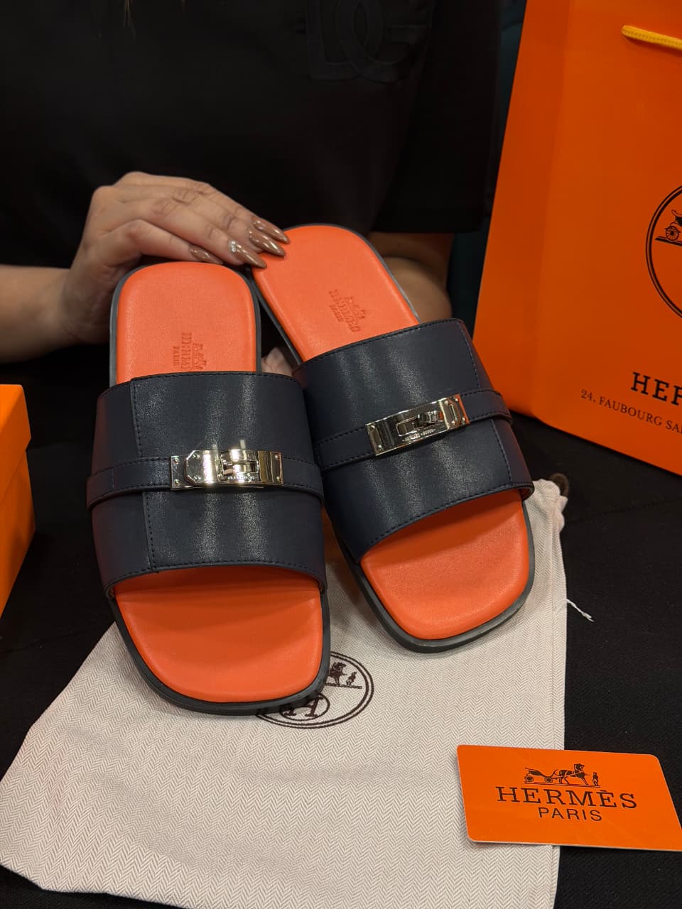 Hermes Gabriel High Grade Slides with box