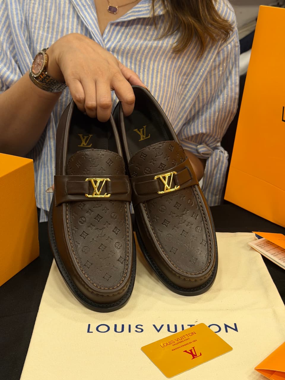 Louis Vuitton 1:1 Grade Leather Major Loafer Shoe