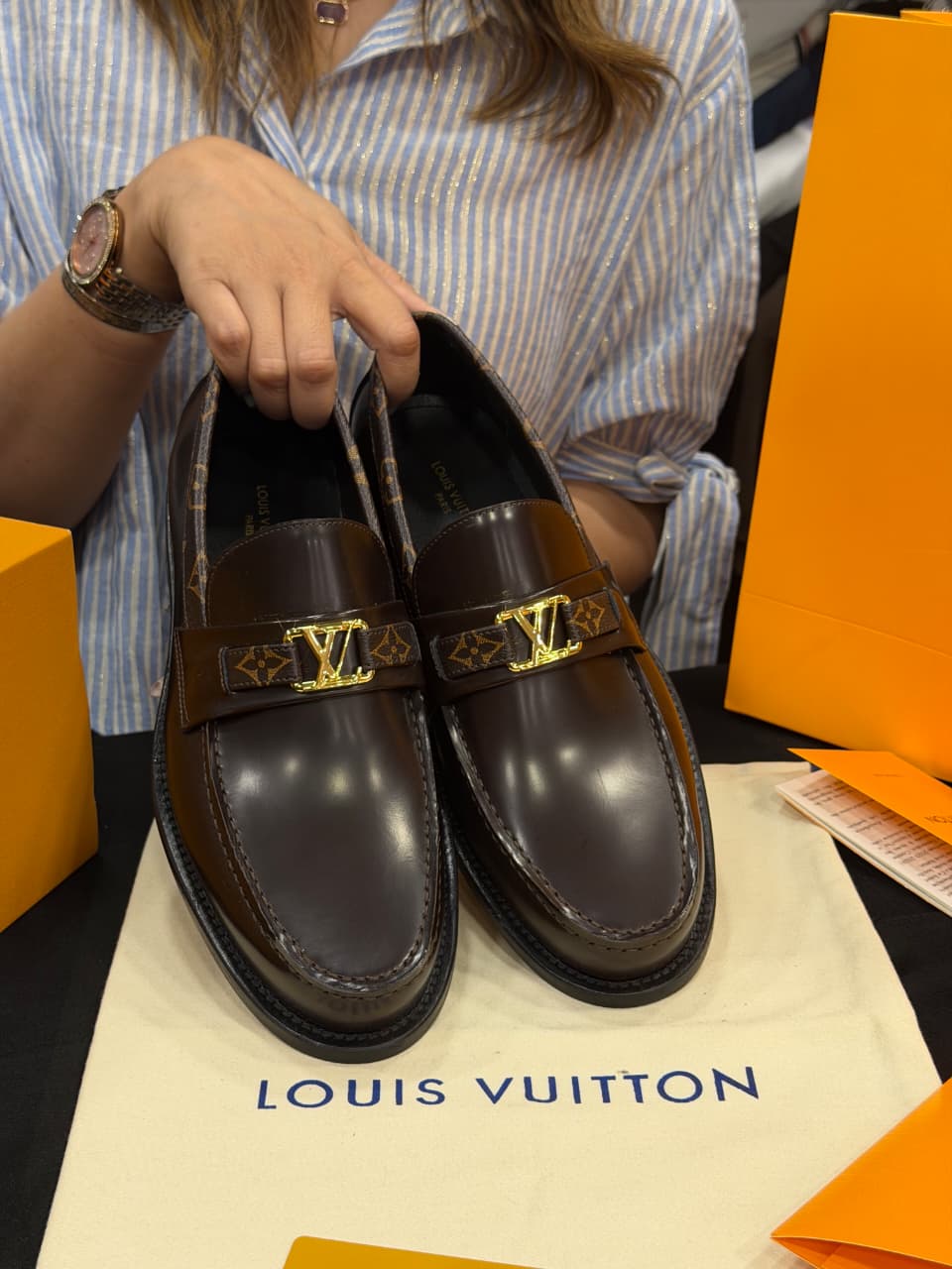 Louis Vuitton 1:1 Grade Leather Major Loafer Shoe