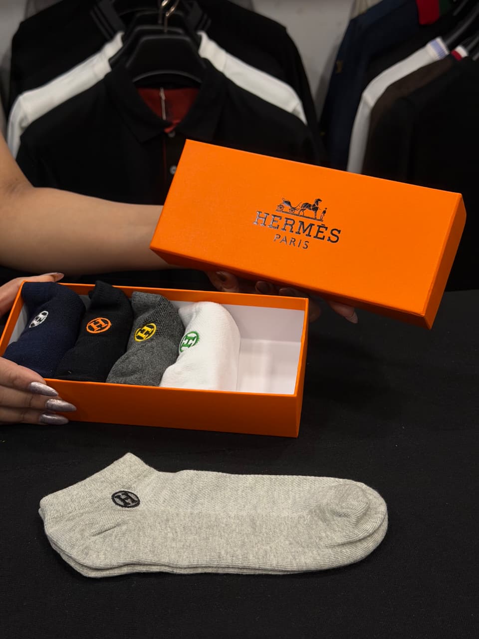 Hermes Pack of 5 Socks Box