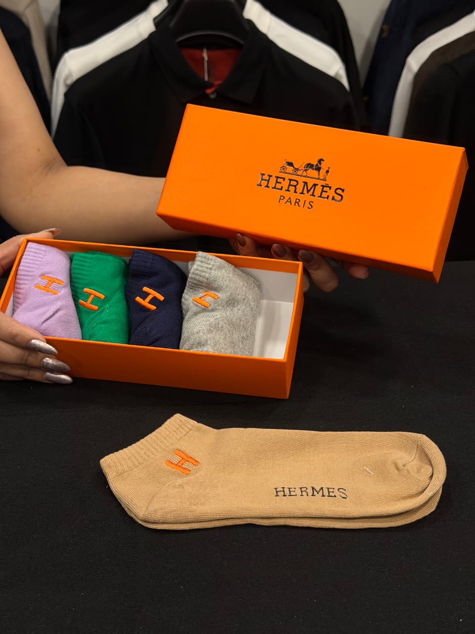 Hermes Pack of 5 Socks Box