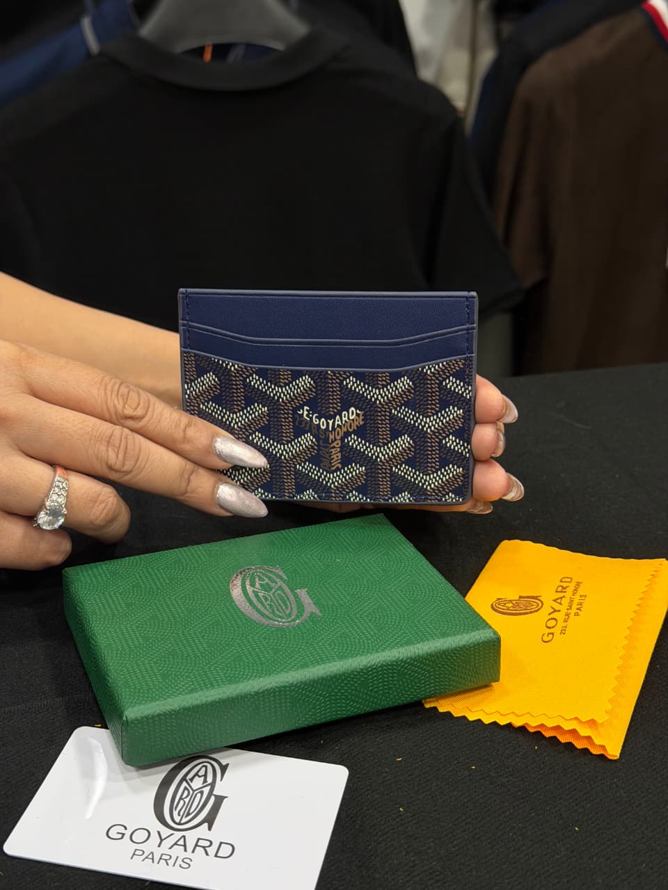Goyard Card Holder - Dark Blue
