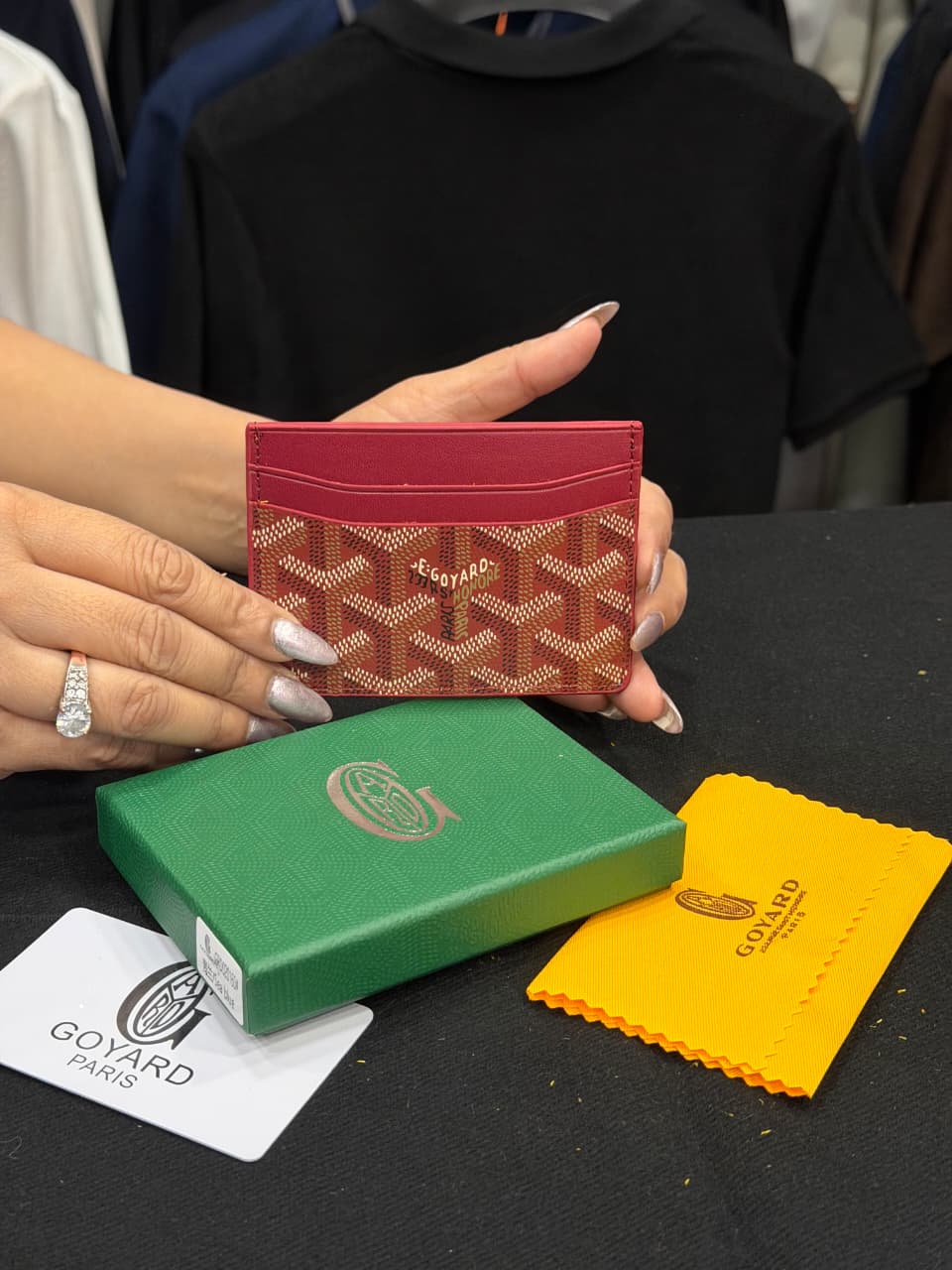 Goyard Card Holder - Jujube Red
