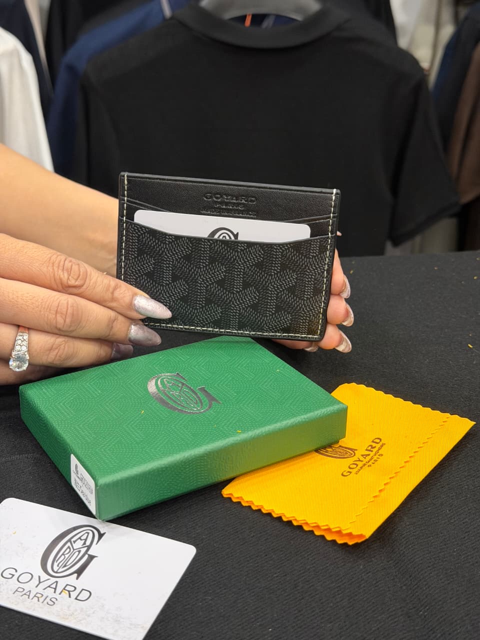 Goyard Card Holder - Black Grey