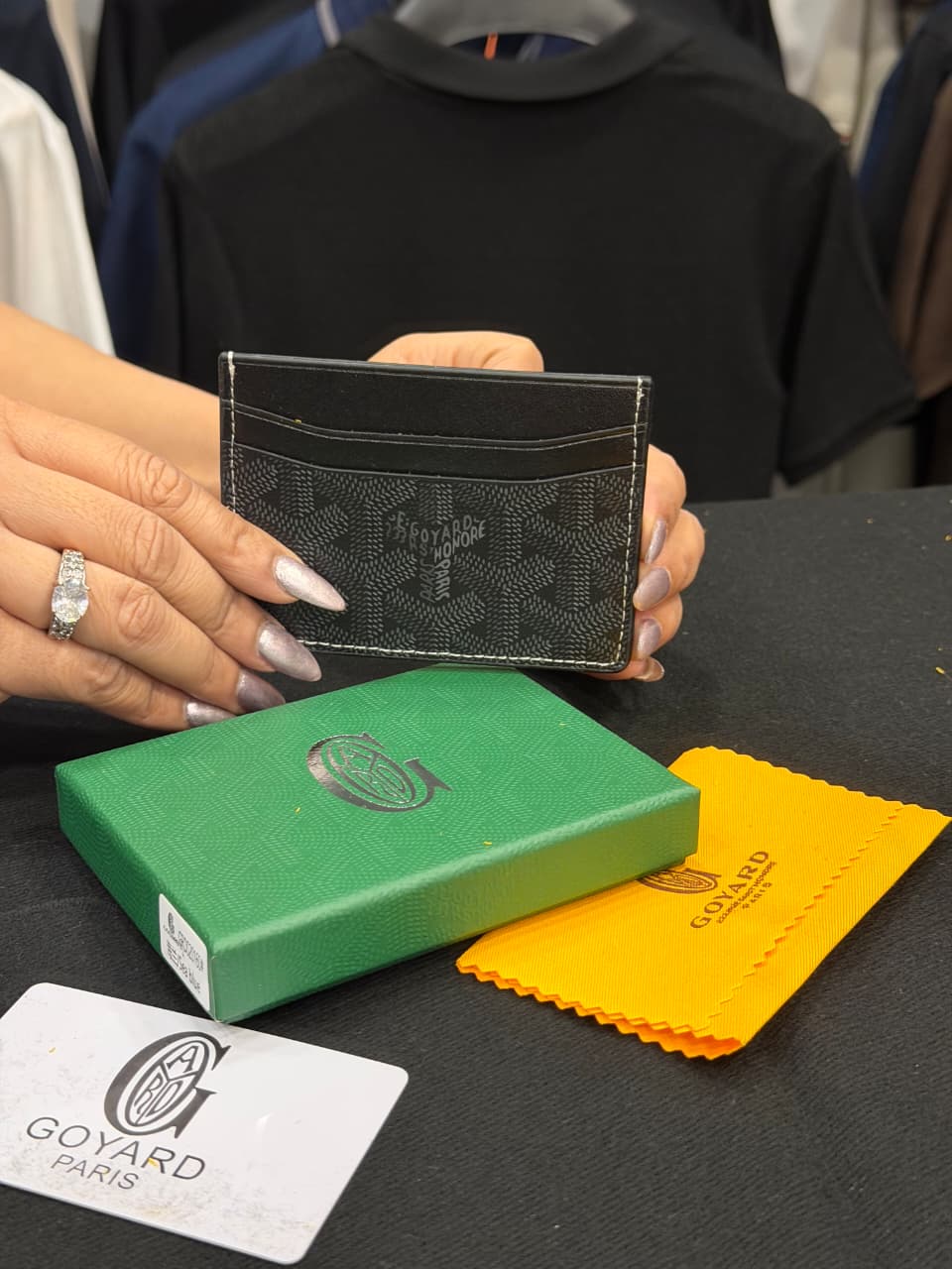 Goyard Card Holder - Black Grey