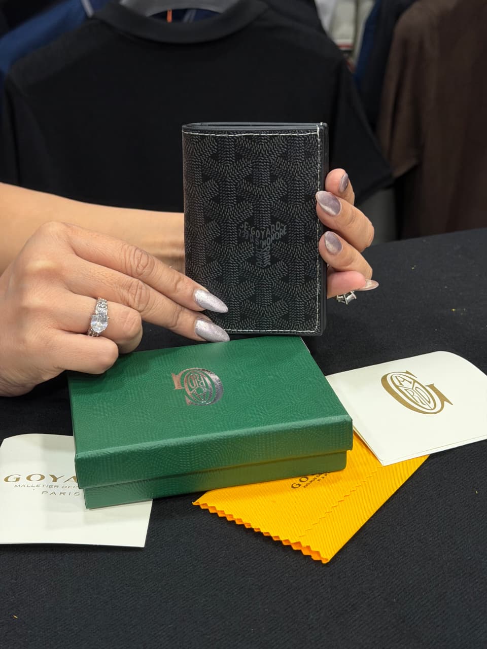 Goyard Card Wallet - Black Grey